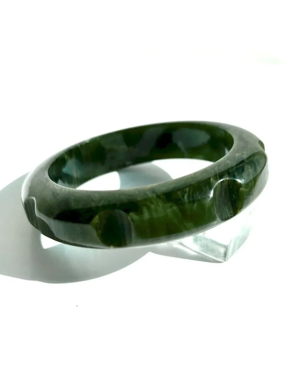 Rare 1930s-40s Carved Bakelite Bangle Bracelet